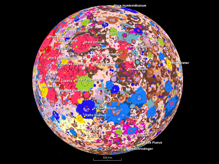 Sixth slide - 2020 Unified Geologic Map of the Moon
