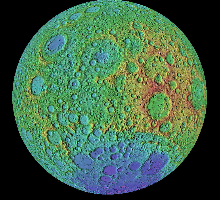 Ninth slide - LOLA Color Shaded Relief Map