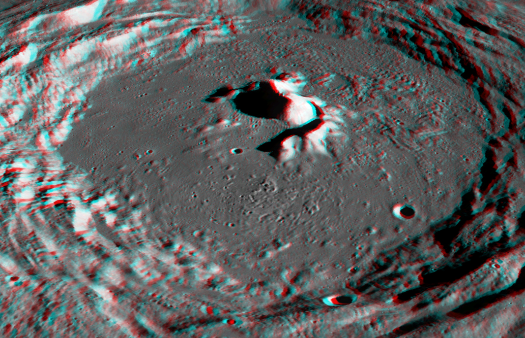 Seventh slide - Stereoscopic View of a mountainous crater